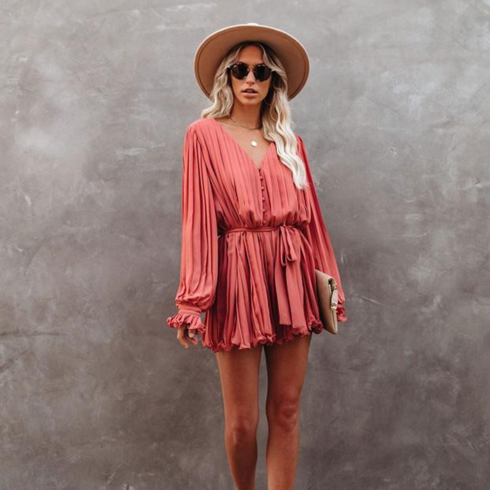 Vici “Found Love Pleated Romper” NWT